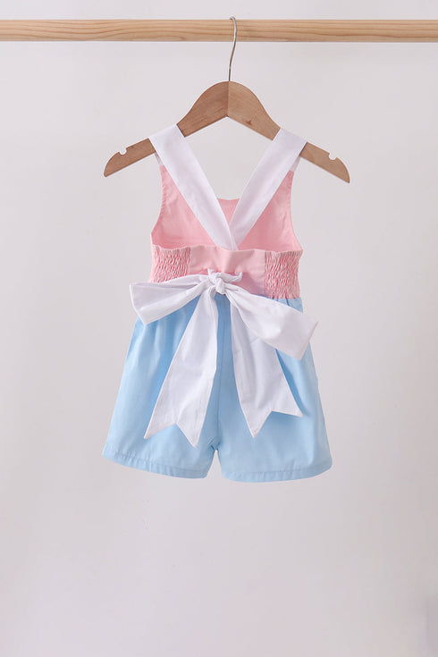 Pink & blue ruffle bow bubble