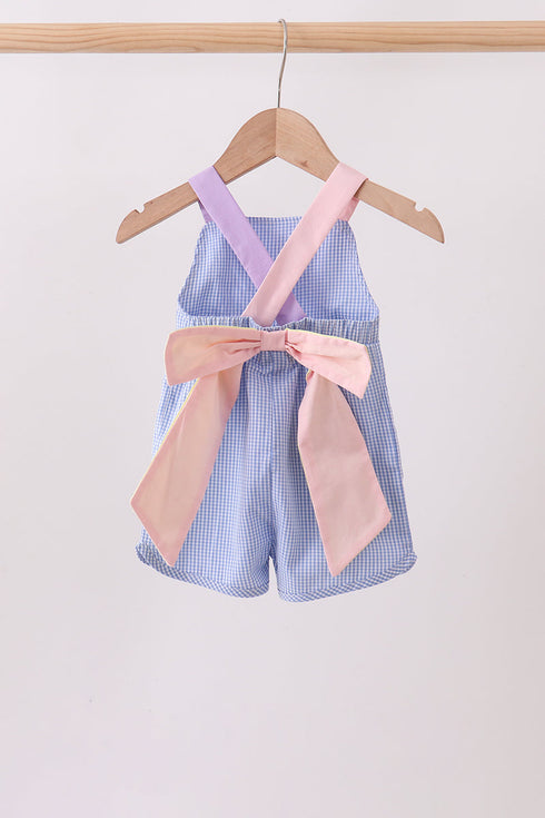 Blue ruffle bow bubble