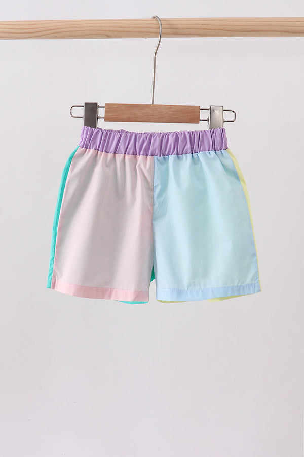 Multicolored colorblock shorts