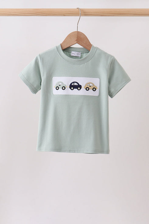 Green vehicle embroidery top