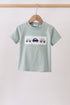 Green vehicle embroidery top