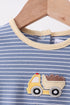 Blue stripe truck embroidery bubble