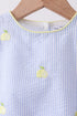 Blue stripe seersucker lemon embroidery scalloped bloomer set
