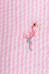 Pink stripe seersucker flamingo embroidery scalloped bloomer set