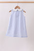 Blue stripe seersucker lemon applique dress