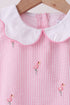 Pink stripe seersucker flamingo dress