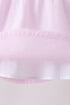 Pink stripe seersucker bow ruffle shorts set