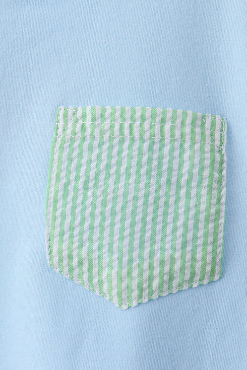 Colorblock pocket shorts set