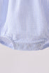Pink&blue seersucker ruffle bubble
