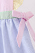 Pink&blue seersucker ruffle dress