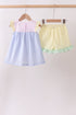 Colorblock ruffle shorts set