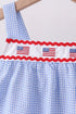 Blue flag embroidery ruffle bloomer set