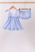 Blue flag embroidery ruffle bloomer set