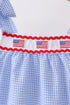 Blue flag embroidery ruffle dress