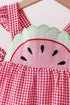 Red watermelon ruffle gingham bloomer set
