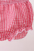 Red watermelon ruffle gingham bloomer set