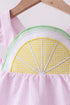 Pink lemon ruffle gingham bloomer set