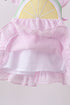 Pink lemon ruffle gingham bloomer set
