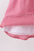 Red watermelon ruffle gingham dress