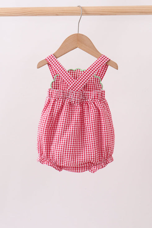 Red watermelon ruffle bubble