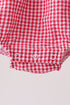Red watermelon ruffle gingham bubble