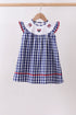 Black flag fireworks embroidery gingham dress