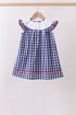Black flag fireworks embroidery gingham dress