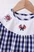 Black flag fireworks embroidery gingham dress