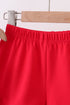 Red flag fireworks embroidery ruffle shorts set