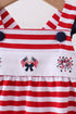 Red stripe flag fireworks embroidery ruffle bubble