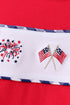 Red flag fireworks embroidery shorts set
