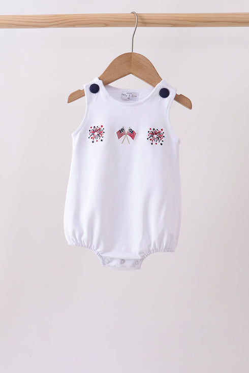 White flag fireworks embroidery bubble