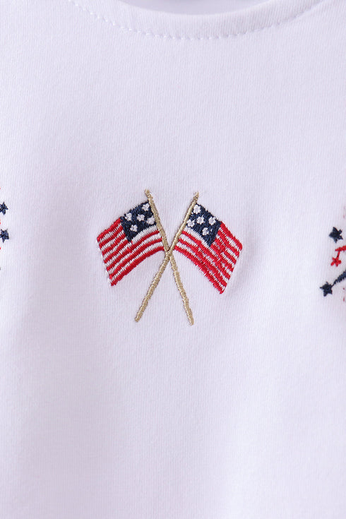 White flag fireworks embroidery bubble