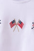 White flag fireworks embroidery bubble
