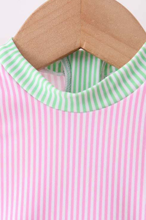 Pink stripe rashguard