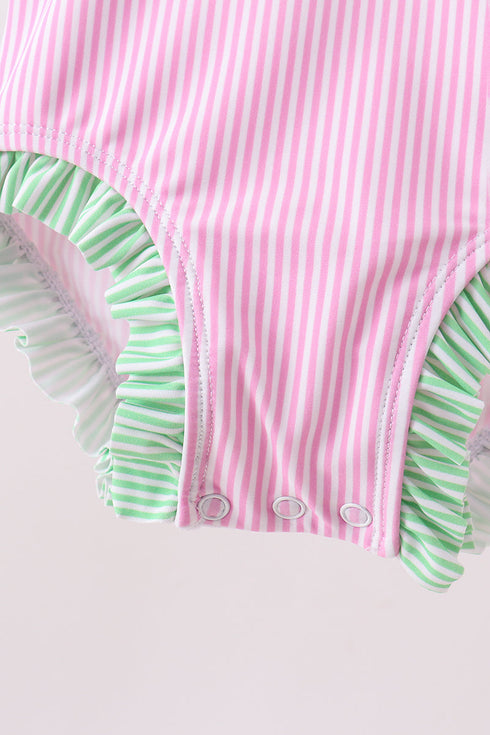 Pink stripe rashguard