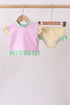 Pink stripe ruffle 2pc swimsuit