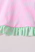 Pink stripe ruffle 2pc swimsuit