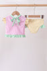 Pink stripe ruffle 2pc swimsuit