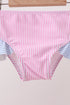 Blue stripe ruffle rashguard set