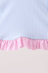 Blue stripe ruffle rashguard set