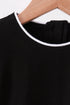 Black flutter sleeve scalloped top