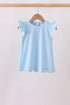 Mint flutter sleeve scalloped top
