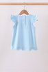 Mint flutter sleeve scalloped top
