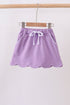 Dark purple scallop hem bow skort
