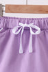 Dark purple scallop hem bow skort