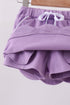 Dark purple scallop hem bow skort