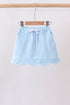 Mint scallop hem bow skort