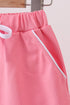 Deep pink scallop hem bow skort