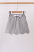 Grey scallop hem bow skort